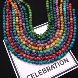 Colorful natural imperial stone round beads for DIY necklace and jewelry making