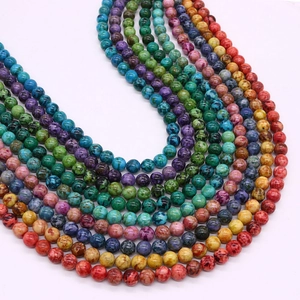 Multi-color imperial jasper round beads 8mm for DIY jewelry making necklaces