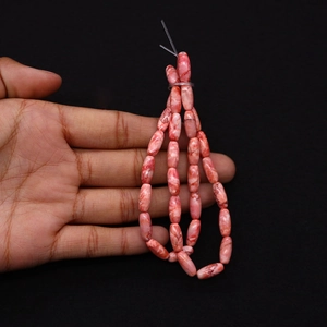 Macro di perle ovali in pietra imperiale rosa per la creazione di gioielli fai da te e collane