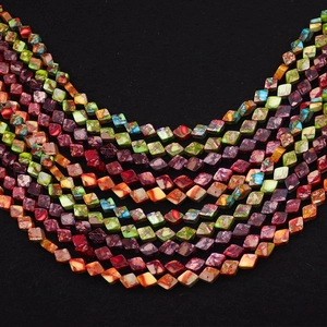 Perline colorate in pietra imperiale a forma di rombo per la creazione di gioielli fai da te