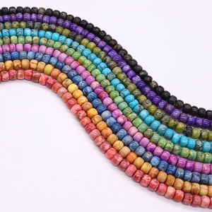 Bunte Kaiserstein-Perlen in flacher runder Form für DIY-Schmuck und Halsketten