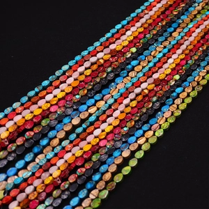 Perles en jaspe sédimentaire en forme de goutte pour la création de colliers artisanaux