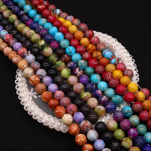 Polished 8mm colorful emperor stone round beads for handmade DIY jewelry making