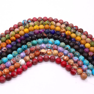 Vibrant imperial stone round beads for DIY jewelry necklaces with natural mineral textures