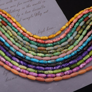Perles ovales colorées en pierre impériale pour la création de bijoux DIY