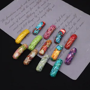 Mixed color natural stone rectangular beads for DIY bracelet jewelry making