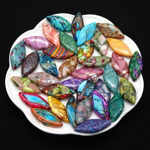 Pendentifs navettes en pierre naturelle 15x34mm pour la création de bijoux DIY et colliers