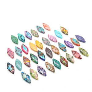Pendentifs en pierre impériale marquise avec textures marbrées colorées pour bijoux DIY
