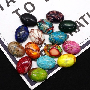 Cabujones ovales de piedra natural en varios colores para accesorios de joyería DIY