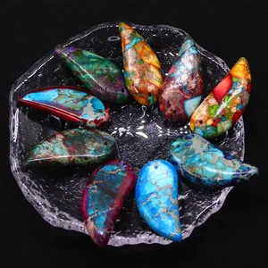 Pendenti in pietra imperiale a forma di mezzaluna in vari colori per gioielli fai da te
