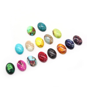 Cabujones de piedra ovalados pulidos en 15 colores vibrantes para hacer joyas