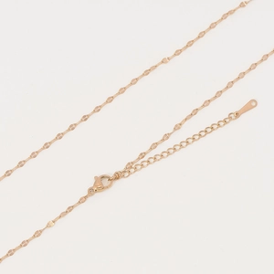 Détail de la chaîne à lèvres en acier inoxydable plaqué or 18 carats avec fermoir homard