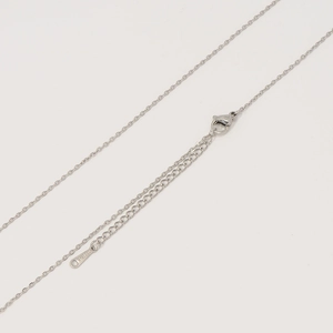 Vue détaillée du poinçon S-STEEL sur le fermoir mousqueton du collier en acier inoxydable