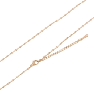 Collier chaîne à lèvres en acier inoxydable or rose 18 carats avec fermoir homard et extension