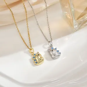 Unicorn necklaces in gold and silver with colorful pavé cubic zirconia gemstones