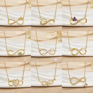 Unendlichkeitssymbol Anhänger Halskette Für Damen Gold Vergoldet Schmuck Mit Zirkonia Herz Schmetterling Stern Tier Design Mode Accessoires