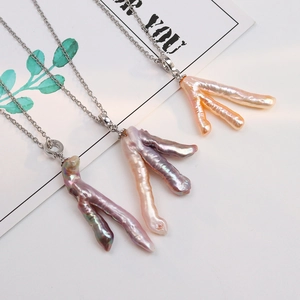 Ciondolo in Perla de Agua Dulce Barocca Naturale d'Acqua Dolce Con Chiusura in Argento Sterling S925 Forma a Artiglio di Pollo Gioielli DIY