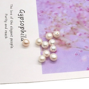 Lustrous freshwater pearl beads with pre-drilled holes for jewelry making