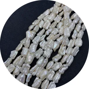 Tiras de perlas barrocas naturales de alto brillo para joyería DIY con formas únicas