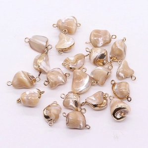 Natural sea shell connectors with gold plating for DIY jewelry making necklaces