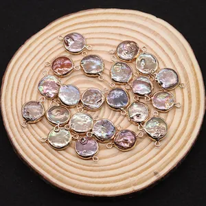 Natuurlijke zoetwaterparel hangers met vergulde connectoren voor DIY-sieraden maken