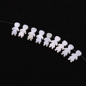 Natural white mother of pearl girl shaped loose beads for DIY necklace bracelet making