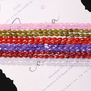 Facettierte Kristallperlen in Tropfenform in mehreren Farben für DIY-Schmuckherstellung