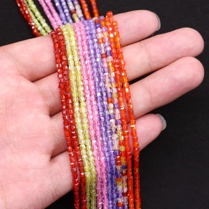 Bunte facettierte Würfelperlen aus Kristall für DIY Halsketten und Armbänder