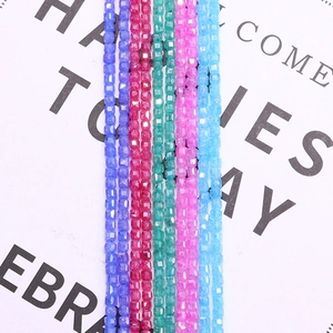 Faceted sugar cube zircon beads in multiple colors for DIY jewelry making