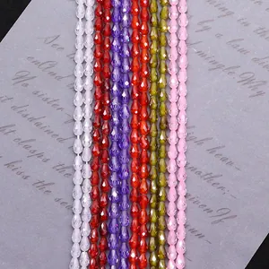 Perline di zircone sfaccettate a goccia multicolori per creazione di gioielli fai da te