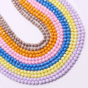 Cuentas redondas facetadas de turquesa colorida para la creación de joyas y collares DIY