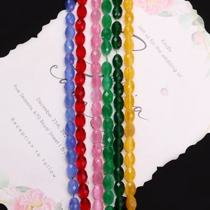 Polished faceted oval cat-eye stone beads in six vibrant colors for DIY jewelry making