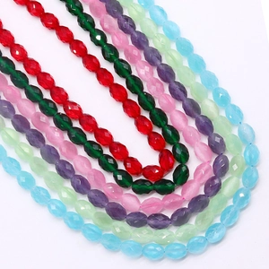Faceted oval cat eye stone beads for DIY jewelry making in multiple vibrant colors
