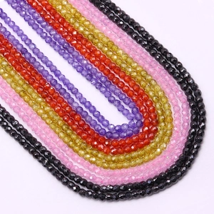 Perles de cristal facettées de couleurs variées pour la création de bijoux DIY