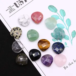 Faceted heart-shaped natural gemstones in mixed colors for DIY jewelry making