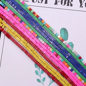Colorful square turquoise beads strand for DIY jewelry making and necklace crafts