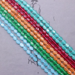 Gepolijste ovale kattenoogsteen kralen in blauw en groen voor DIY sieraden maken