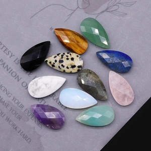 Faceted teardrop natural stone beads in various colors for DIY jewelry necklaces