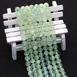 Polished natural translucent green prehnite beads for DIY necklace jewelry making