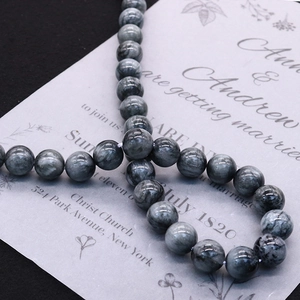 Natural dark blue larvikite flash stone round beads for DIY jewelry bracelet making