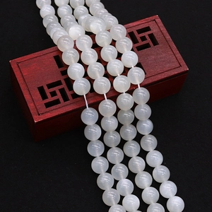 Perline Rotonde in Pietra Naturale Stile Pietra di Luna Bianca Perline Sciolte per DIY Collana Braccialetto Accessori Gioielli