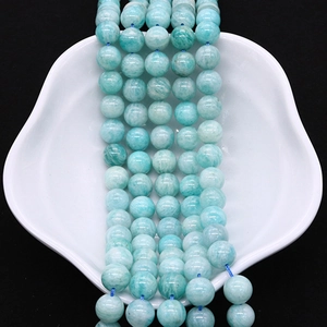 Natural Russian Amazonite round beads on strings for DIY jewelry making accessories
