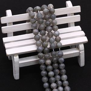 Natural gray labradorite round stone beads for DIY jewelry making and necklace accessories