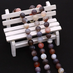 Natural Persian Gulf agate round beads in colorful patterns for DIY necklace making