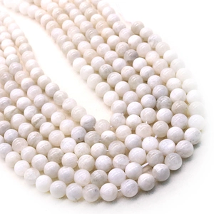 Round white moonstone loose beads for DIY jewelry making necklaces and bracelets