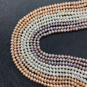 Mehrfarbige natürliche Süßwasserperlen in Rosa, Weiß und Violett für DIY-Halsketten-Schmuck
