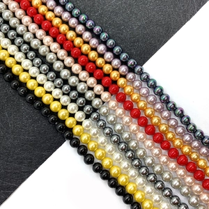 Perlas de vidrio redondas de 4mm-12mm en colores variados para crear joyería