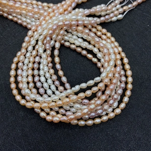Perles d'eau douce naturelles de forme riz en couleurs pastel variées pour bijoux DIY