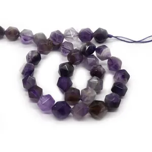 Faceted natural purple amethyst round beads for DIY jewelry and necklace crafting