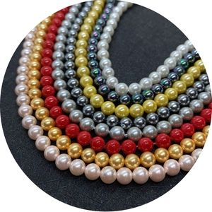 Perlas de imitación pulidas en siete colores vibrantes para hacer joyas DIY